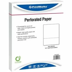 New 🎁 Printworks Professional Printworks® Professional Papers Printworks® Professional 8 1/2" X 11" 20 Lbs. Perforated 3 5/8" Paper, 2500/Case 😍