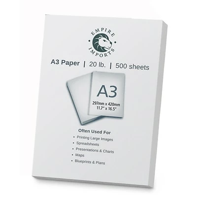 Coupon 👏 Copy & Multipurpose Paper Empire Imports Multi-Purpose Paper, 20 Lb., A3 Size, White, 500 Sheets/Ream (A320R) ✨