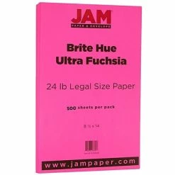 Best reviews of 👍 JAM Paper® Smooth Colored Paper, 24 Lbs., 8.5 X 14, Ultra Fuchsia Pink, 500 Sheets/Ream (16728246B) ✔️