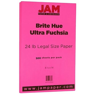 Best reviews of 👍 JAM Paper® Smooth Colored Paper, 24 Lbs., 8.5 X 14, Ultra Fuchsia Pink, 500 Sheets/Ream (16728246B) ✔️