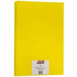 New 🔥 JAM Paper® Matte Colored Paper, 24 Lbs., 11" X 17", Yellow Recycled, 100 Sheets/Pack (16728463) 🔔