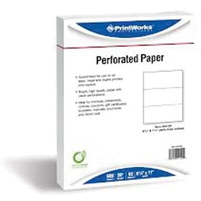 Deals 💯 Printworks Professional Printworks® Professional Papers Printworks® Professional 8 1/2" X 11" 20 Lbs. Perforated 3 1/4" Paper, 2500/Case 🛒 - Image 3