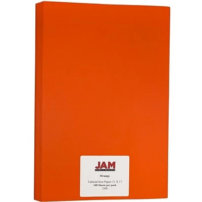 Wholesale 🎁 JAM Paper® Matte Colored Paper, 24 Lbs., 11" X 17", Orange Recycled, 100 Sheets/Pack (16728464) 🌟