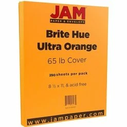 Best reviews of 😀 Card Stock JAM Paper 65 Lb. Cardstock Paper, 8.5" X 11", Ultra Orange, 250 Sheets/Ream (151027B) 🎉