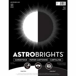 Hot Sale 🎁 Card Stock Astrobrights 65 Lb. Cardstock Paper, 8.5" X 11", Black/White, 100 Sheets/Ream (91647) 😀