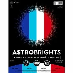 Hot Sale 💯 Card Stock Astrobrights 65 Lb. Cardstock Paper, 8.5" X 11", Patriotic Assortment, 100 Sheets/Ream (91644) 🎉