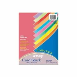 Hot Sale 💯 Card Stock Pacon Array 65 Lb. Cardstock Paper, 8.5" X 11", Assorted Colors, 250 Sheets/Pack (101199) 🤩