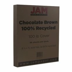 New 😉 Jam® Smooth Recycled Cardstock JAM Paper 100 Lb. Cardstock Paper, 8.5" X 11", Chocolate Brown, 50 Sheets/Pack (8109252) 🧨
