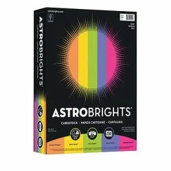 Wholesale 🛒 Card Stock Astrobrights 65 Lb. Cardstock Paper, 8.5" X 11", Assorted Colors, 250 Sheets/Pack (21004) 👍