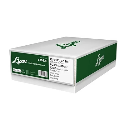 Buy ⭐ Domtar Lynx Opaque Laser Paper Domtar Lynx Opaque 12" X 18" 60 Lbs. Digital Ultra Smooth Laser Paper, White, 1200/Case 🔥