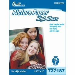 Deals 🛒 Presentation & Photo Paper Quill Brand® Premium Photo Paper For Inkjet Printers; 8.5 X 11", Glossy, 100 Sheets/Pack 🌟