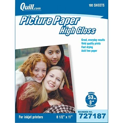 Deals 🛒 Presentation & Photo Paper Quill Brand® Premium Photo Paper For Inkjet Printers; 8.5 X 11", Glossy, 100 Sheets/Pack 🌟