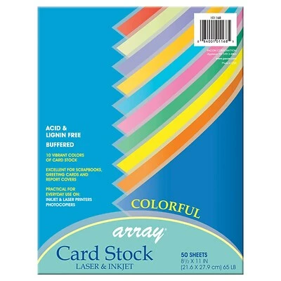 Outlet 😀 Card Stock Pacon 65 Lb. Cardstock Paper, 8.5" X 11", Colorful Assorted, 50 Sheets/Pack (PAC101168) 👏