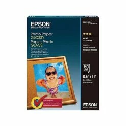 Best Pirce 😀 Epson® 9 Mil. Photo Lab Quality Glossy Inkjet Paper Epson Glossy Photo Paper, 8.5" X 11", 50/Pack (S041649) ✨