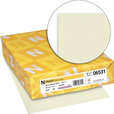 Deals 🌟 Neenah Paper Resume/Cotton Letterhead Paper CLASSIC® Laid Stationery Writing Paper, 8 1/2" X 11", 24 Lb., Laid Finish, Natural White, 500/Ream (06531) 🔔 - Image 2