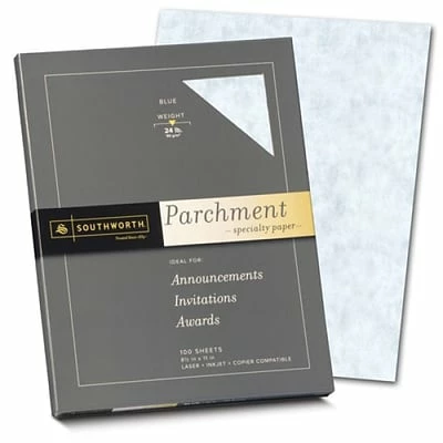 Best reviews of 👏 Classic Paper Southworth Parchments 8.5" X 11" Multipurpose Paper, 24 Lbs., 100 Brightness, Blue, 100/Box (P964CK) 👍