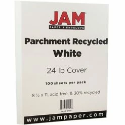 Cheapest 🤩 Copy & Multipurpose Paper JAM Paper® 8.5" X 11" Recycled Parchment Paper, 24 Lbs., 100 Brightness, 50 Sheets/Pack (27010A) 👏