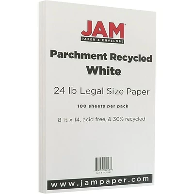 Budget 😀 Jam® Parchment Recycled Cover Cardstock JAM Paper® 8.5" X 14" Parchment Paper, 24 Lbs., 100 Brightness, 100 Sheets/Pack (17132141) ❤️