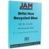 Cheap 💯 Jam® Smooth Brite Hue Cover Cardstock Paper JAM Paper® Bright Color Cardstock, 8.5 X 11, 65lb Blue Recycled, 50/pack (101899) 😍