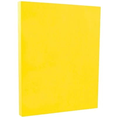 Brand new 😉 Jam® Smooth Brite Hue Cover Cardstock Paper JAM Paper® Bright Color Cardstock, 8.5 X 11, 65lb Yellow Recycled, 50/pack (104018) ⌛ - Image 2