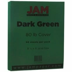 Coupon 🌟 Jam® Cardstock Paper JAM Paper® Matte Cardstock, 8.5 X 11, 80lb Dark Green, 50/pack (64429282) 🎁