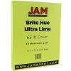 Cheapest 👍 Jam® Smooth Brite Hue Cover Cardstock Paper JAM Paper® Bright Color Cardstock, 8.5 X 11, 65lb Ultra Lime Green, 50/pack (104067) 🥰