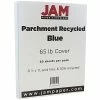 Best deal 🎁 Jam® Parchment Recycled Cover Cardstock JAM Paper® Parchment Cardstock, 8.5 X 11, 65lb Blue Recycled, 50/pack (96700000) 💯