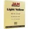 Best deal 👍 Jam® Cardstock Paper JAM Paper® Matte Cardstock, 8.5 X 11, 80lb Light Yellow, 50/pack (16729235) ⌛