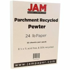 Cheapest 🌟 Copy & Multipurpose Paper JAM Paper® Parchment Colored Paper, 24 Lbs., 8.5" X 11", Pewter Gray Recycled, 50 Sheets/Pack (171118A) 😀