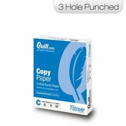 Hot Sale 😍 Quill Brand® Copy Paper Quill Brand® 8.5" X 11" 3 Hole Punch Copy Paper, 20 Lbs., 92 Brightness, 500 Sheets/Ream (7203HP) 🔔