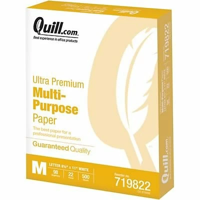 Top 10 🥰 Quill Brand® Ultra Multipurpose Paper Quill Brand® 8.5" X 11" Multipurpose Paper, 22 Lbs., 98 Brightness, 500 Sheets/Ream (719822) 🧨