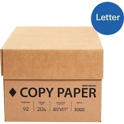 Hot Sale ⭐ Unbranded Economy Copy Paper 8.5" X 11" Copy Paper, 20 Lbs., 92 Brightness, 500 Sheets/Ream, 10 Reams/Carton (324791) ❤️