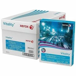 Budget 🔔 Xerox® Vitality™ Paper Xerox® Vitality® 8.5" X 11" Multipurpose Paper, 20 Lbs., 92 Brightness, 10 Reams/Carton (3R02047) 😀