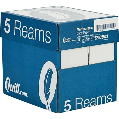 Coupon 🔔 Quill Brand® Copy Paper Quill Brand® 8.5" X 11" Multipurpose Copy Paper, 20 Lbs., 94 Brightness, 500 Sheets/Ream, 5 Reams/Carton (520555) ⌛ - Image 2