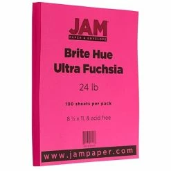 Promo 🔥 JAM Paper® Smooth Colored Paper, 24 Lbs., 8.5" X 11", Ultra Fuchsia Pink, 100 Sheets/Pack (184931) ✔️