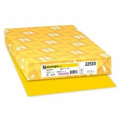 Hot Sale 🛒 Astrobrights Colored Paper, 24 Lbs., 11" X 17", Solar Yellow, 500 Sheets/Ream (22533) 🧨