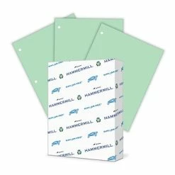 Discount 🛒 HammerMill® Fore® MP Paper 🔨 Hammermill Colors 3-Hole Punched Copy Paper, 20 Lbs., 8.5" X 11" (US Letter), Green, 500/Ream (102947) 🎁