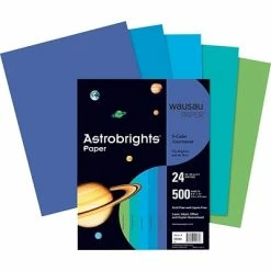 Promo 🎉 Wausau Astrobrights Colored Paper, 8 1/2" X 11", Assorted Cool Colors, 500 Sheets/Ream (WAU20274) 😍
