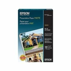 Discount 🎁 Epson® 28-lb. Photo-Quality Matte-Finish Inkjet Papers Epson Matte Presentation Paper, 11" X 17", 100/Pack (S041070) 🎁