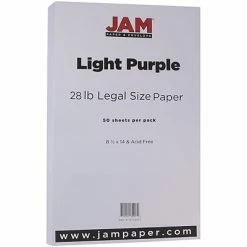 New 🎁 JAM Paper Matte Colored Paper, 28 Lbs., 8.5" X 14", Light Purple, 50 Sheets/Pack (16729377) 😍