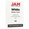Promo ⌛ Jam® Glossy Cardstock Paper JAM Paper 80 Lb. Cardstock Paper, 8.5" X 11", White Glossy, 50 Sheets/Pack (01034702F) 🧨