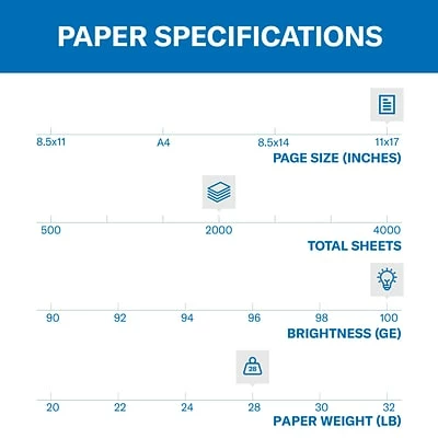 Discount 🤩 Color Printing Paper 🔨 Hammermill Premium Color Copy 11" X 17" Paper, 28 Lbs., 100 Bright, 500 Sheets/Ream, 2000 Sheets/Carton (102541) ⭐ - Image 3