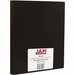 Best Pirce 🧨 Jam® Cardstock Paper JAM Paper 28 Lb. Cover Paper, 8.5" X 11", Black, 50 Sheets/Pack (64429571) 👍