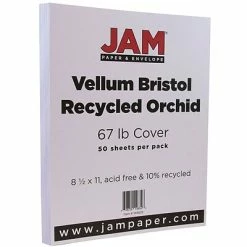 Deals 🎉 Card Stock JAM Paper Vellum Bristol 67 Lb. Cardstock Paper, 8.5" X 11", Orchid Purple, 50 Sheets/Pack (169829) 😉