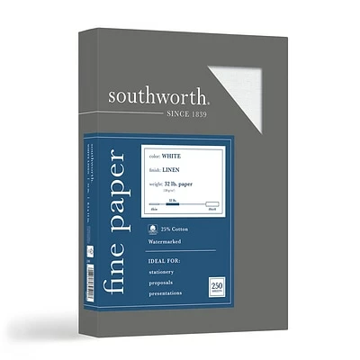 Cheapest ✨ Classic Paper Southworth 8.5" X 11" Business Paper, 32 Lbs., Linen, 250/Box (J558C) 🌟