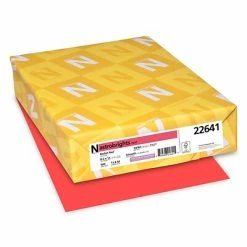 Coupon ⌛ Astrobrights Colored Paper, 24 Lbs., 8.5" X 11", Rocket Red, 500 Sheets/Ream (22641) 🧨