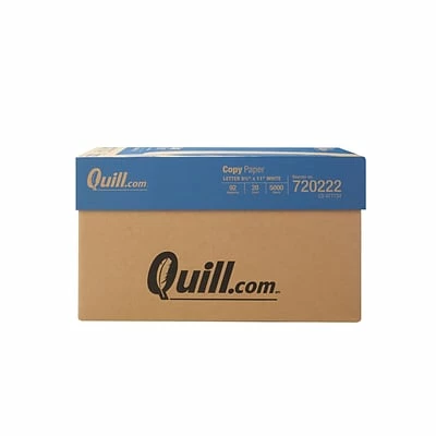 Budget ❤️ Quill Brand® Copy Paper Quill Brand® 8.5" X 11" Copy Paper, 20 Lbs., 92 Brightness, 500 Sheets/Ream, 10 Reams/Carton (720222CT) 🎁